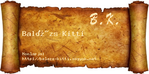 Balázs Kitti névjegykártya
